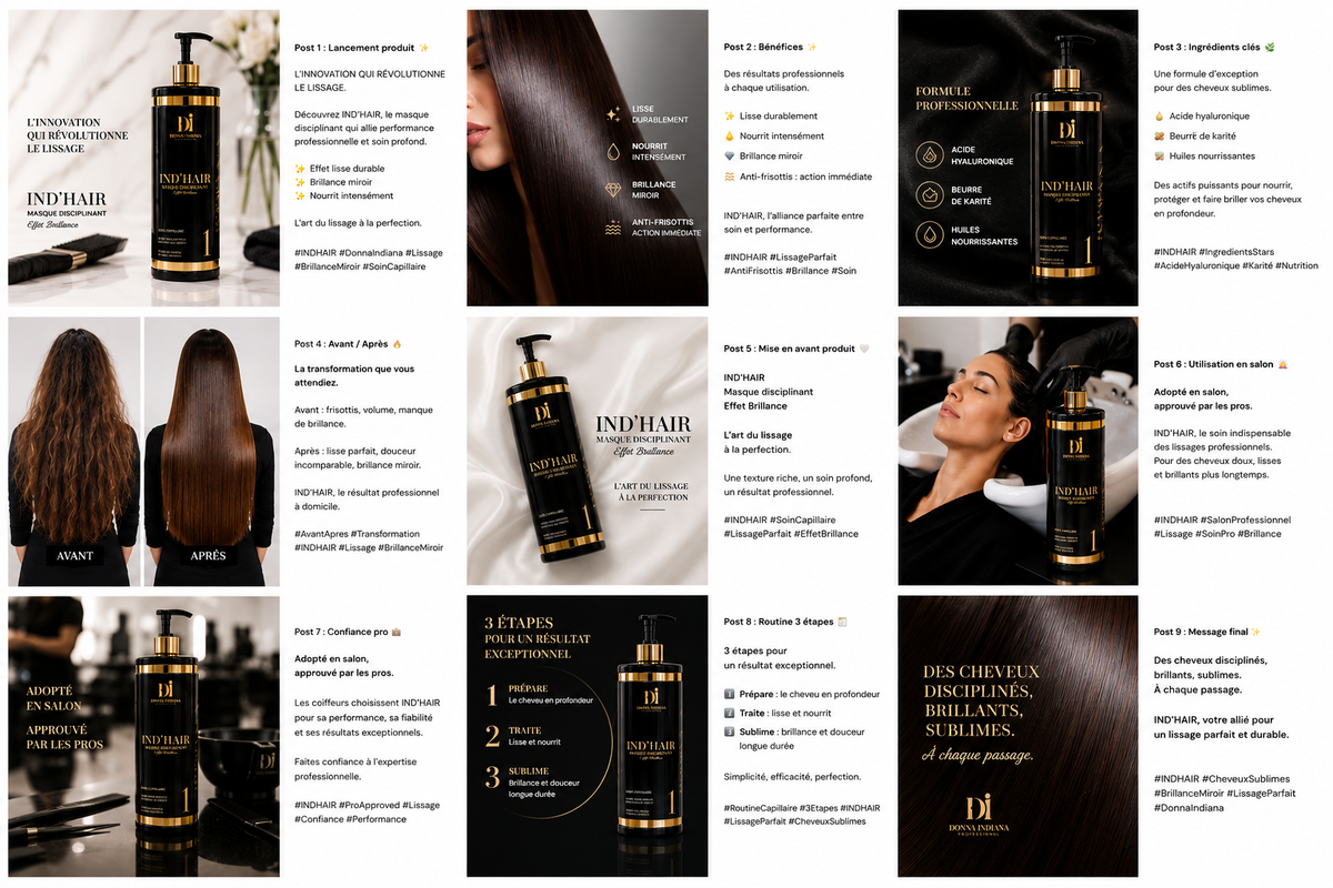 IND'HAIR Lissage Indien 1 L | Étape 1
