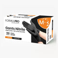 Gants noirs en nitrile taille M, boîte de 100
